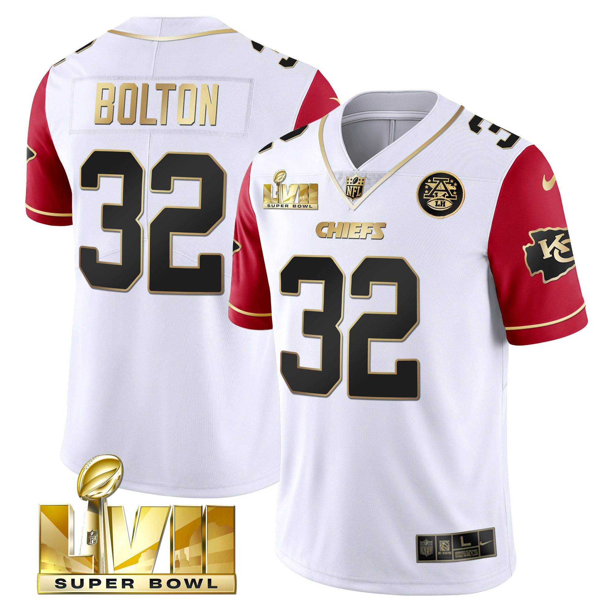 Men's Chiefs Super Bowl Vapor Gold Jersey V2- All Stitched - Image 39