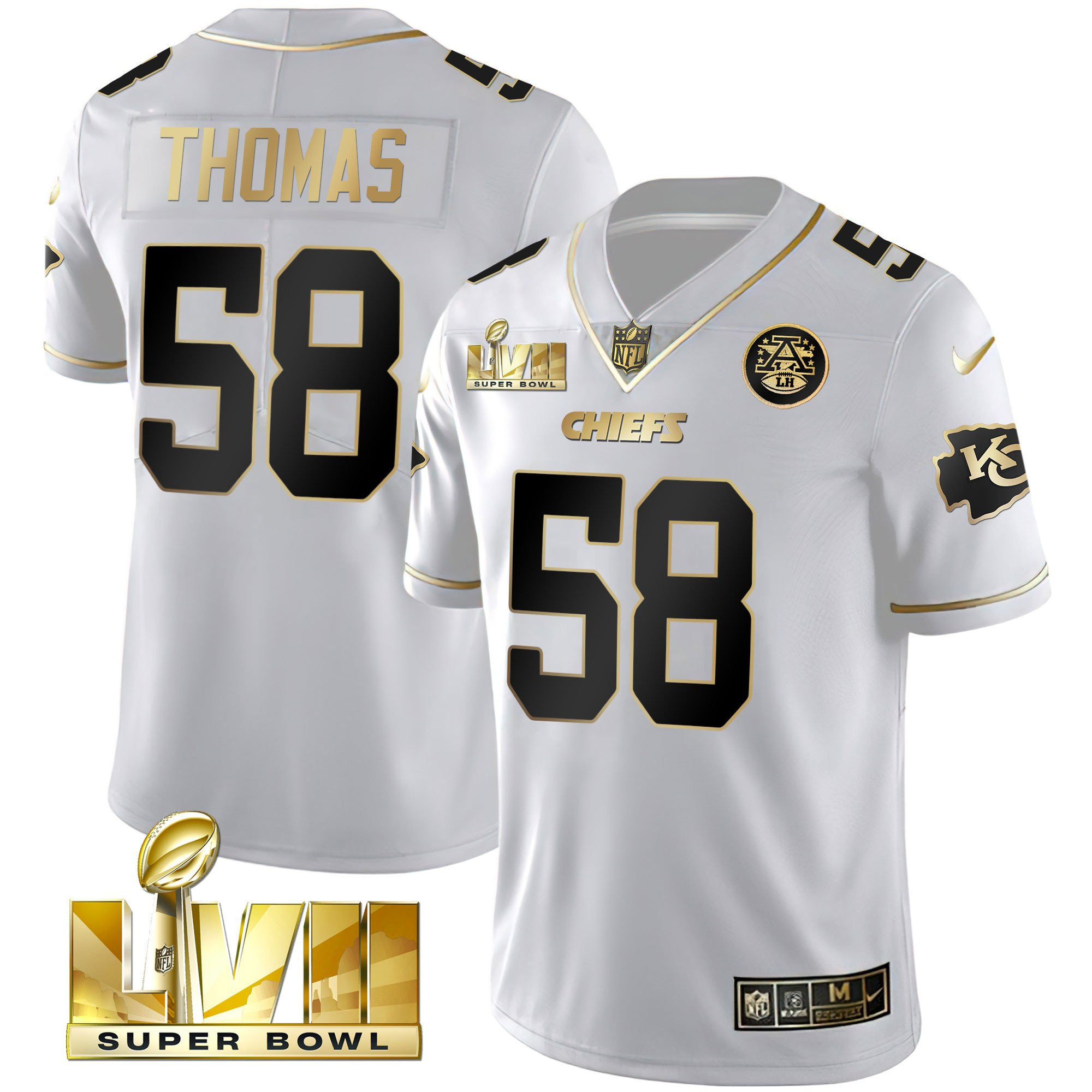 Men's Chiefs Super Bowl Vapor Gold Jersey V2- All Stitched - Image 22