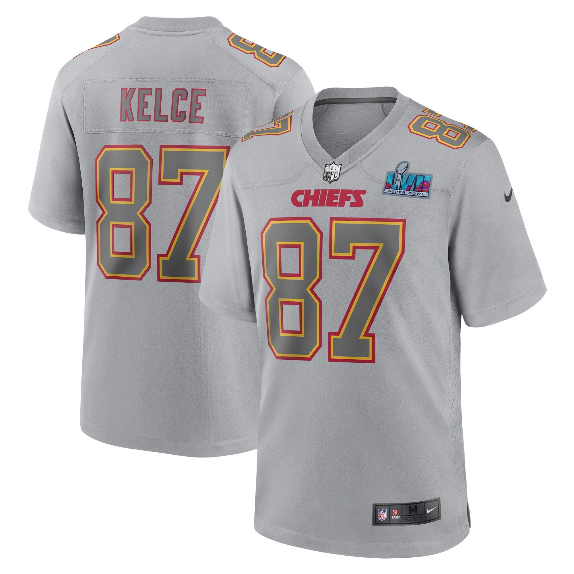 Chiefs Super Bowl LVII Patch Game Jersey Gray - All Stitched - Image 2