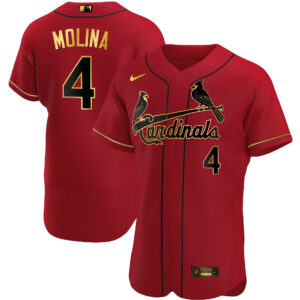 Men's St. Louis Cardinals Flex Base Gold Trim Jersey - All Stitched
