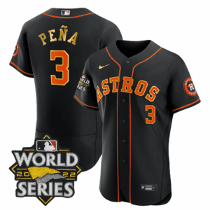 Men's Astros 2022 World Series Gold Trim Jersey - All Stitched