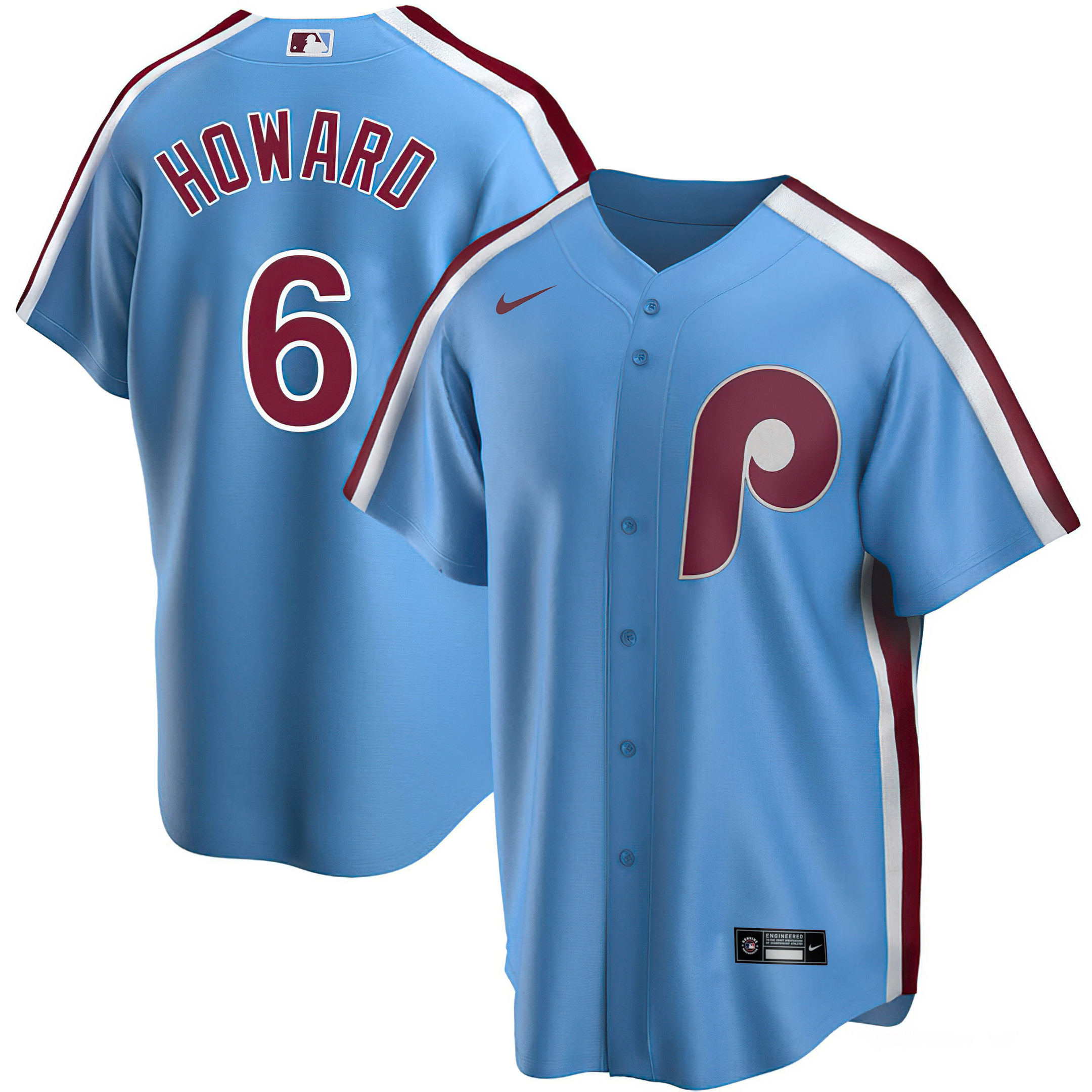 Ryan Howard Philadelphia Phillies Light Blue Jersey - All Stitched