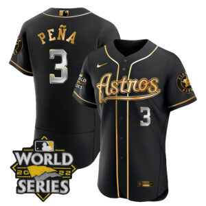 Men's Astros World Series & Throwback Patch Gold Jersey V2 - All Stitched
