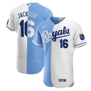 Bo Jackson Kansas City Royals Split Light Blue White Jersey - All Stitched