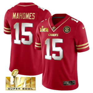 Men's Chiefs Super Bowl LVII Gold Vapor Limited Jersey - All Stitched