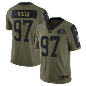 Nick Bosa San Francisco 49ers 2021 Salute To Service Olive Jersey - All Stitched