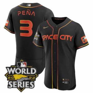 Men's Astros Space City Black & White Jersey – All Stitched