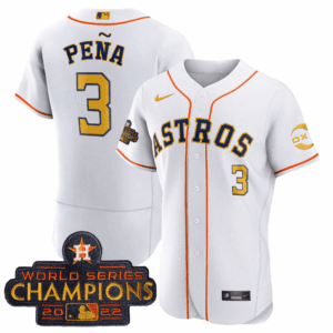 Houston Astros 2022 Champions Gold Rush Oxy Patch Flex Base Jersey – All Stitched