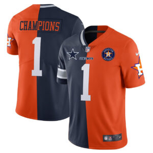 Dallas Cowboys Houston Astros Split Football Jersey - All Stitched