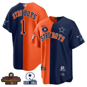 Houston Astros Dallas Cowboys Split Baseball Jersey - All Stitched