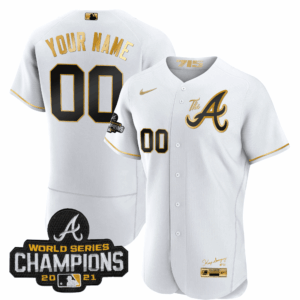 Atlanta Braves Champions City Connect Gold Custom Jersey - All Stitched