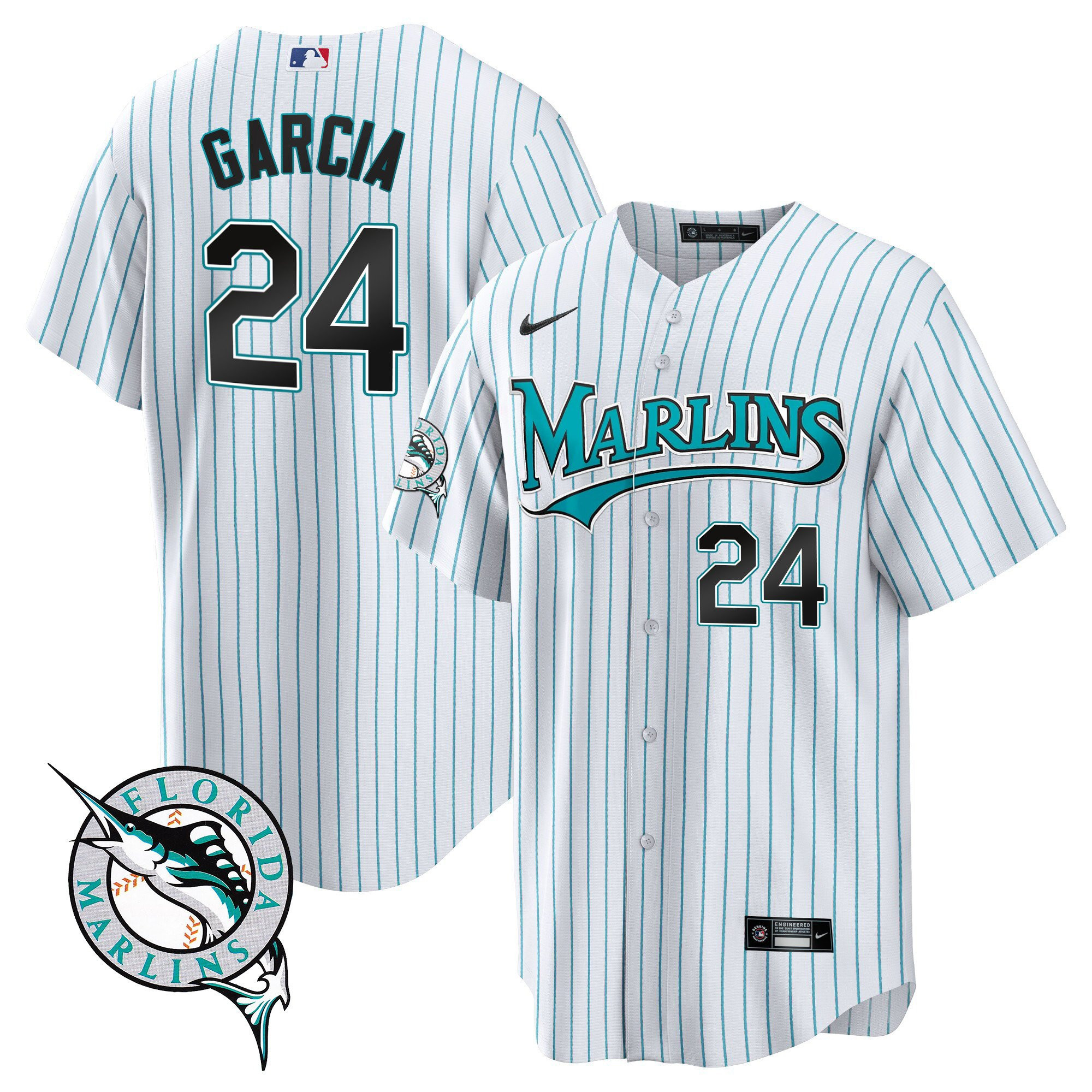 Miami Marlins Throwback Cool Base Jersey - All Stitched - Image 5