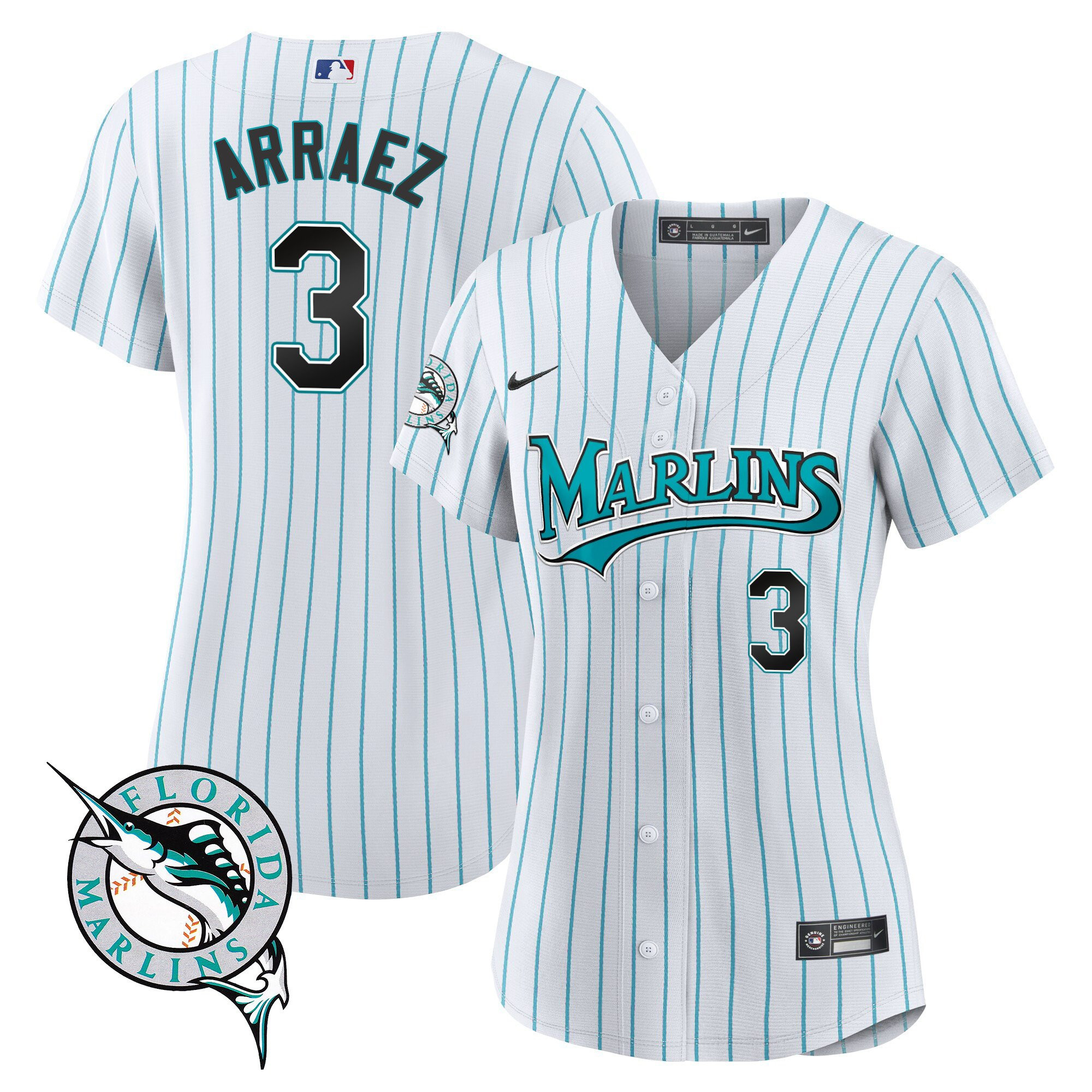Miami Marlins Throwback Cool Base Jersey - All Stitched - Image 16
