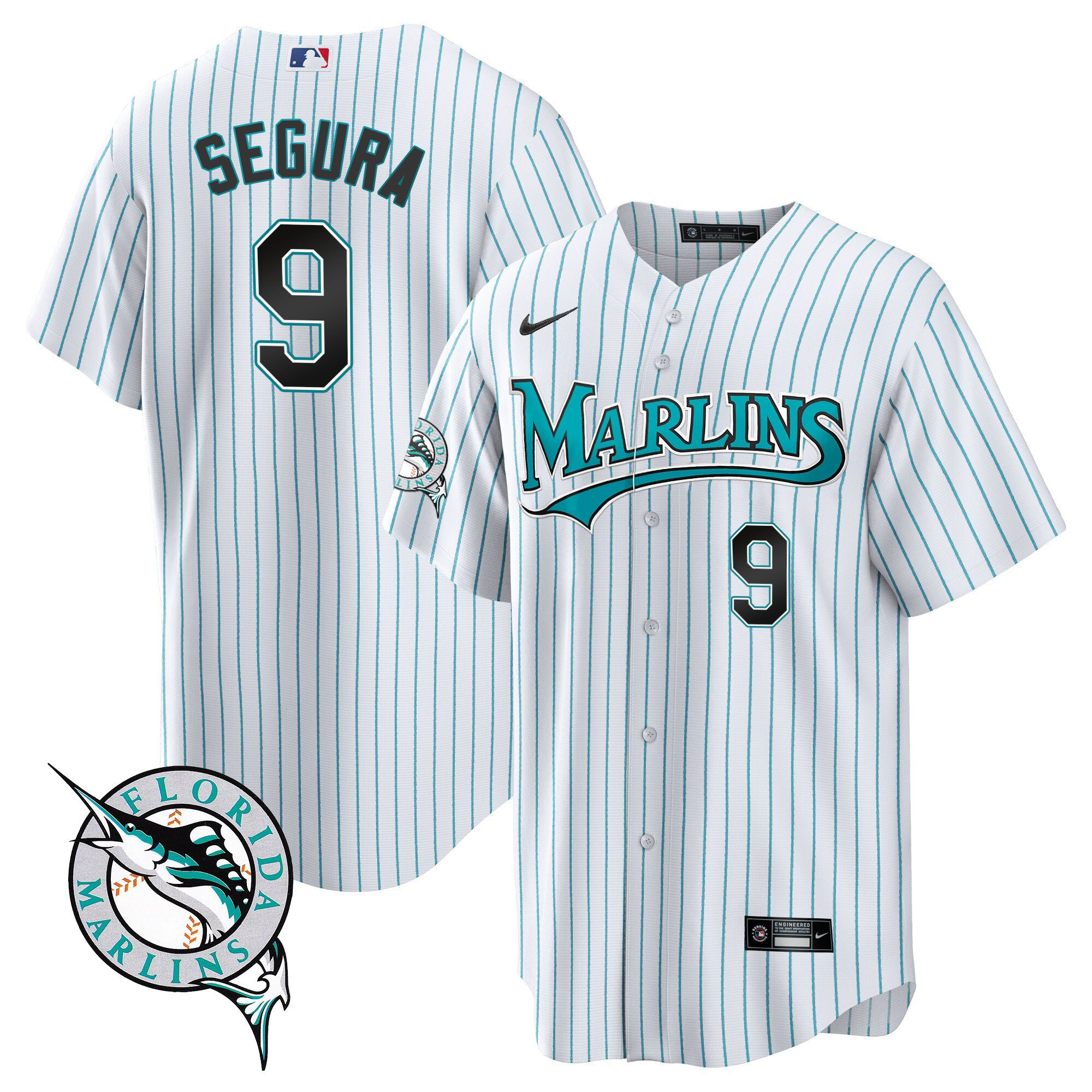 Miami Marlins Throwback Cool Base Jersey - All Stitched - Image 8