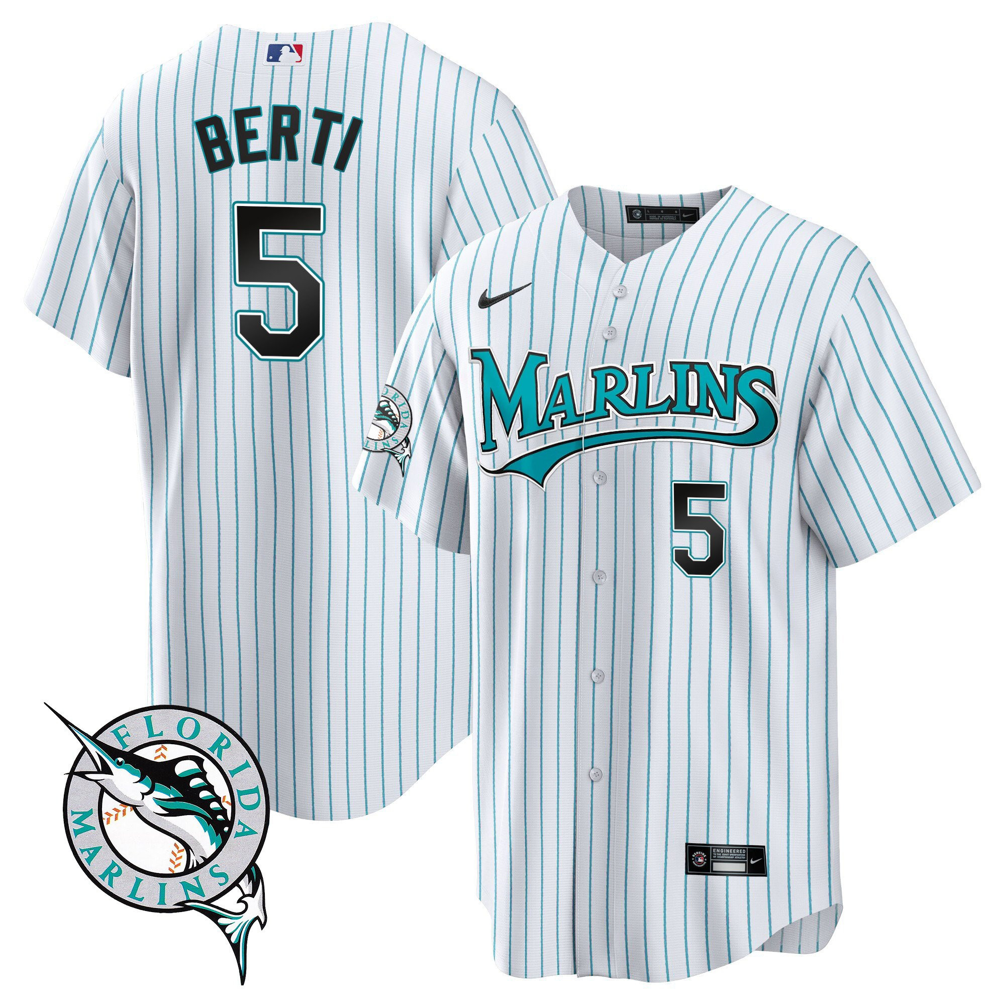 Miami Marlins Throwback Cool Base Jersey - All Stitched - Image 4