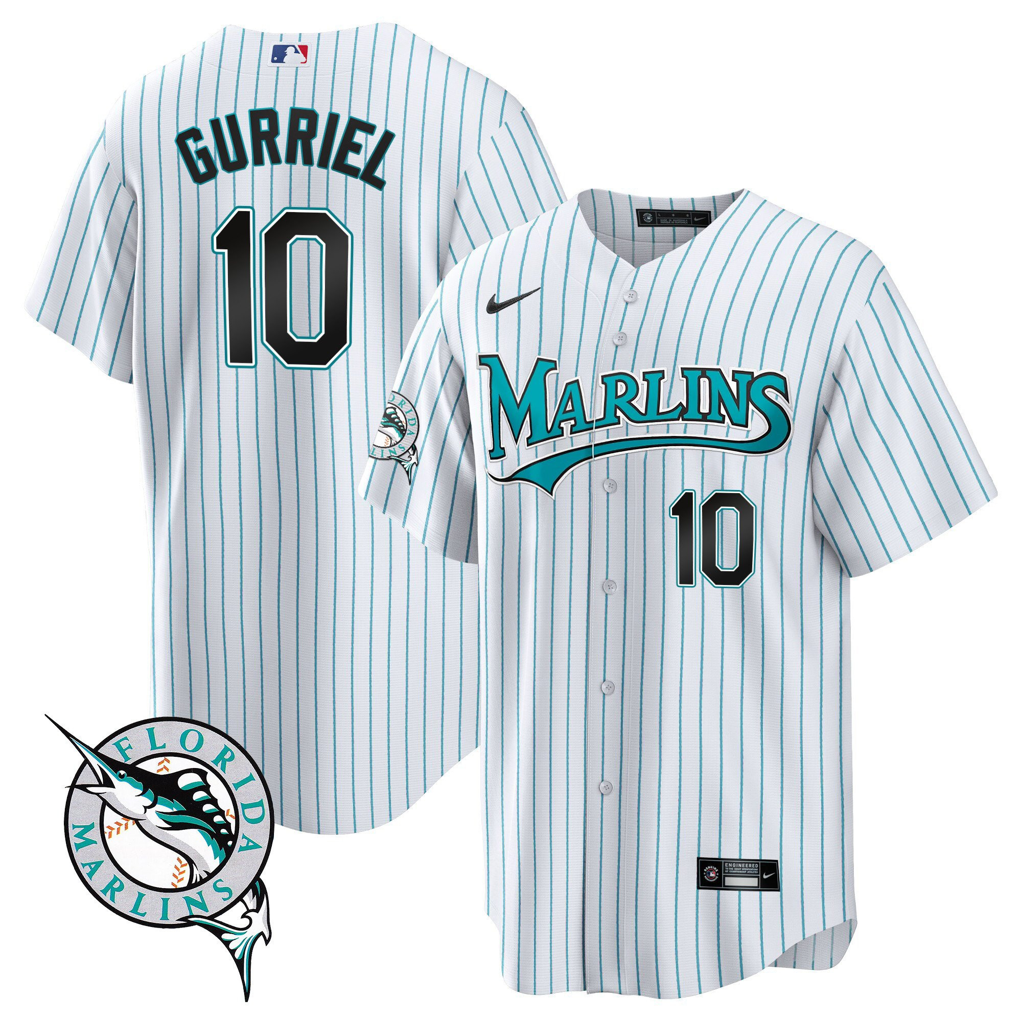 Miami Marlins Throwback Cool Base Jersey - All Stitched - Image 2
