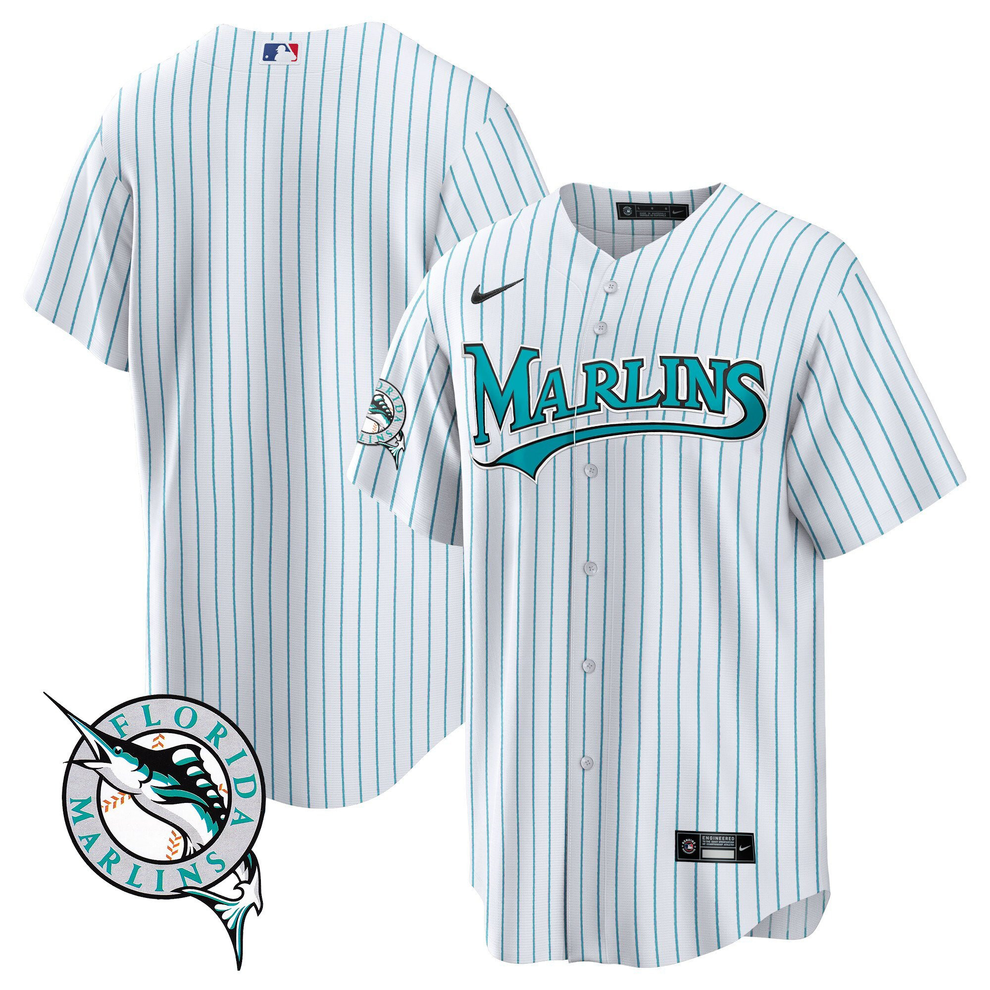 Miami Marlins Throwback Cool Base Jersey - All Stitched - Image 9