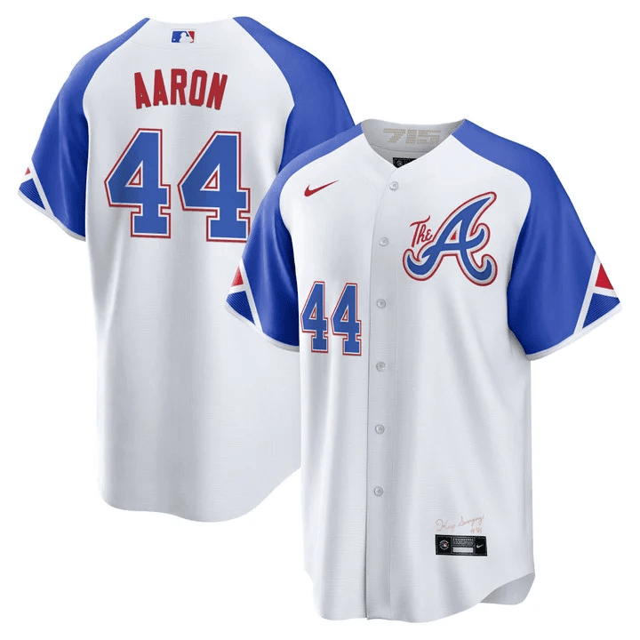 Hank Aaron Atlanta Braves 2023 City Connect Jersey - All Stitched - Image 2