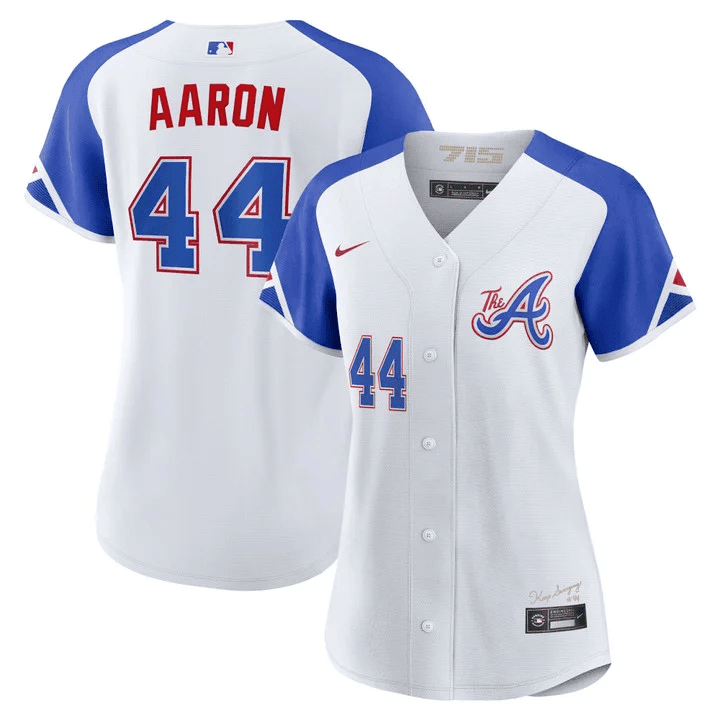 Hank Aaron Atlanta Braves 2023 City Connect Jersey - All Stitched - Image 3