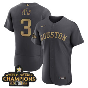 Houston Astros Charcoal 2023 Champions Jersey - All Stitched