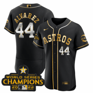Yordan Álvarez Houston Astros Black Gold Rush Jersey - All Stitched