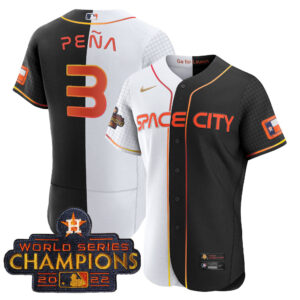 Men's Astros 2023 Space City Champions Gold Split Jersey – All Stitched