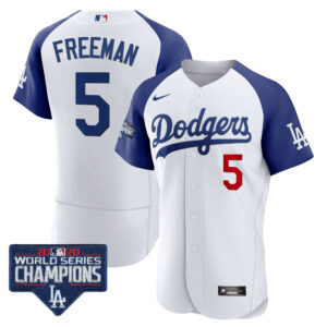 Men's Dodgers World Series Champions Patch Flex Base Jersey - All Stitched