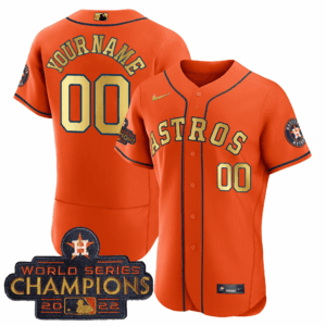 Astros 2023 Champions Orange Gold Custom Jersey - All Stitched