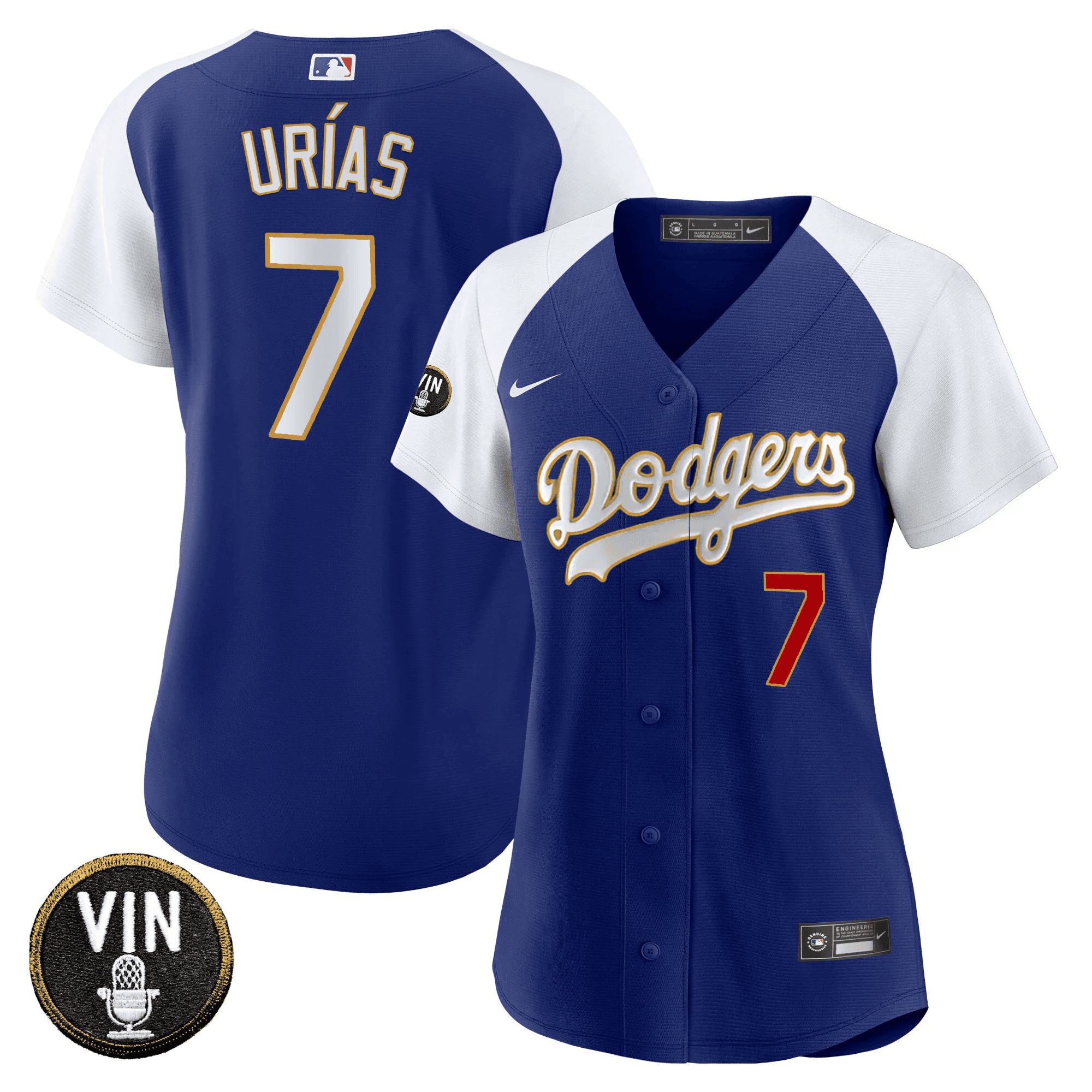 Women's Dodgers Vin Scully Patch Gold Trim Jersey - All Stitched - Image 19