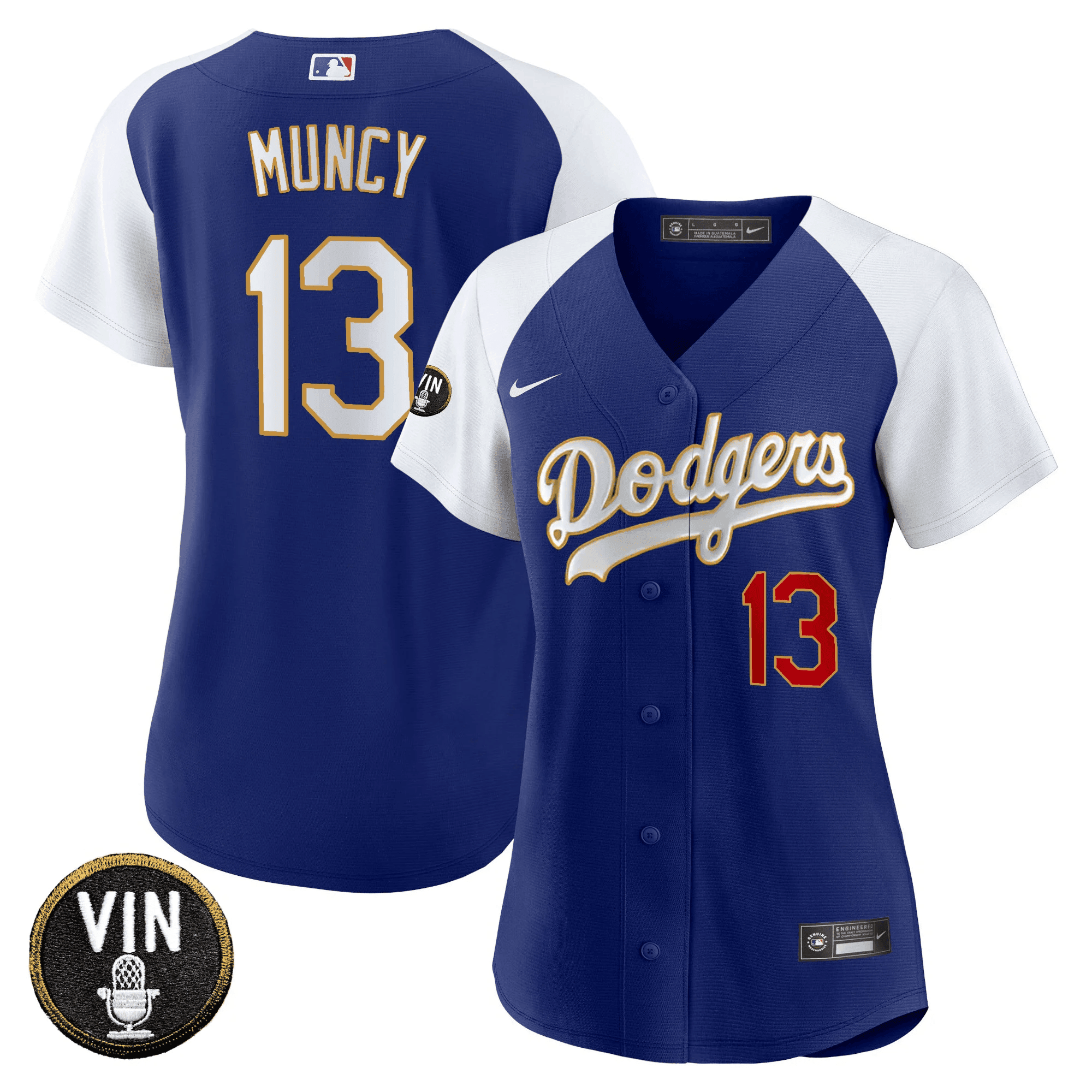 Women's Dodgers Vin Scully Patch Gold Trim Jersey - All Stitched - Image 16
