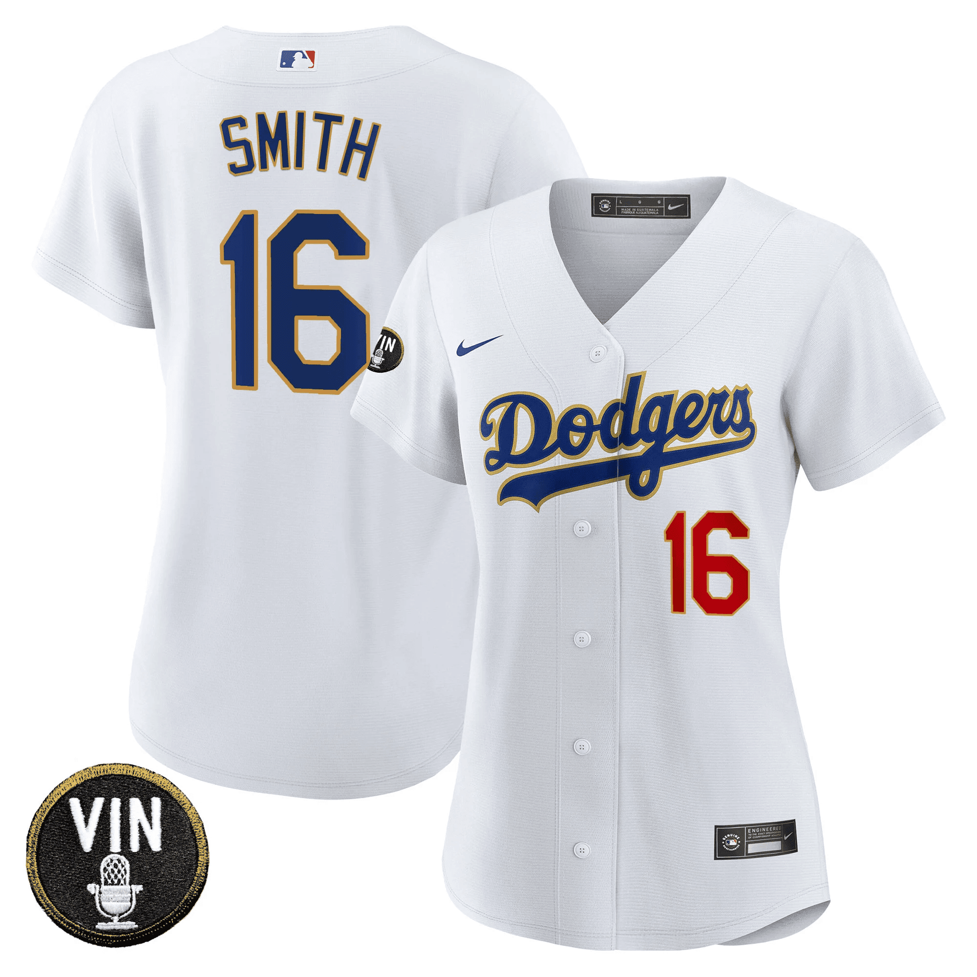 Women's Dodgers Vin Scully Patch Gold Trim Jersey - All Stitched - Image 25