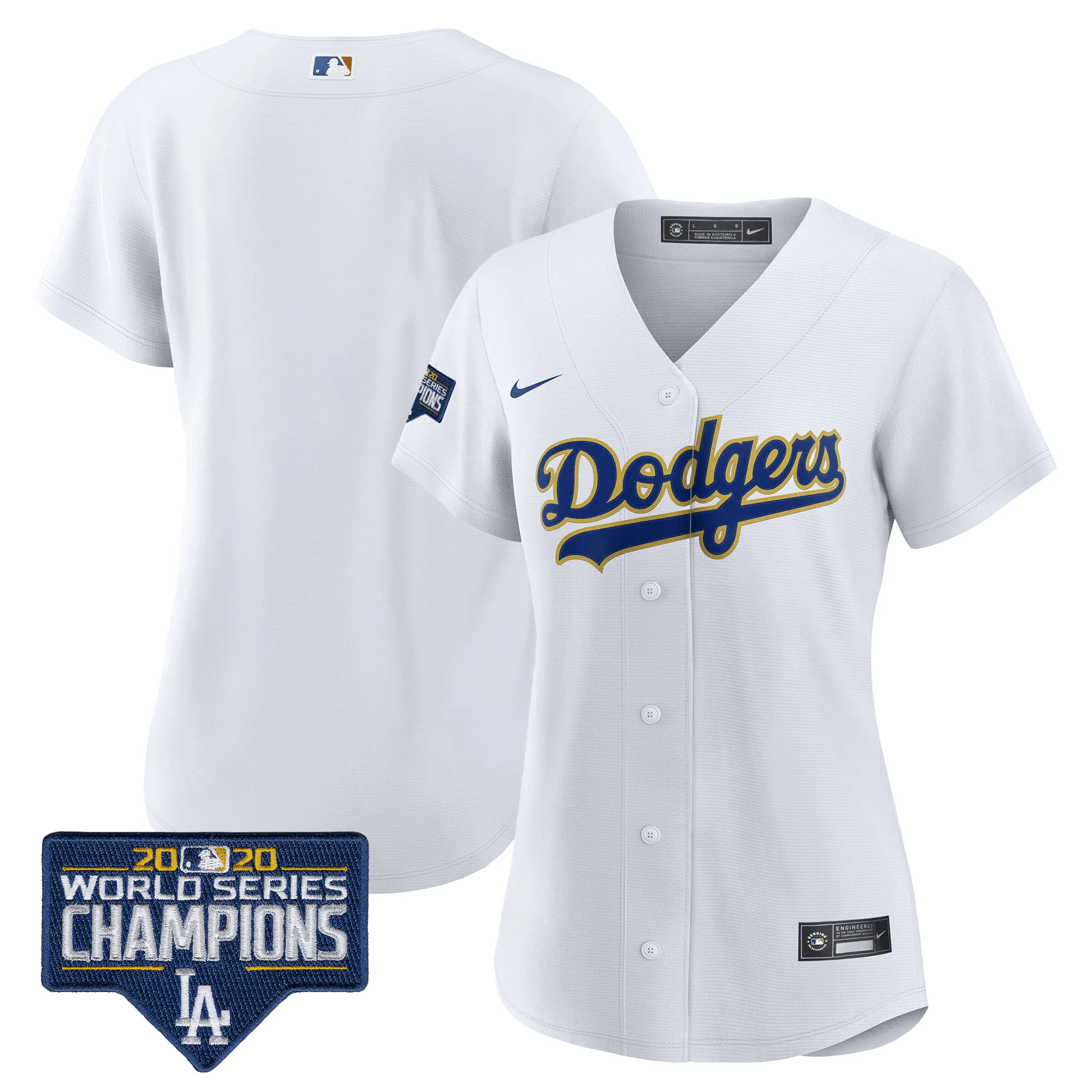 Women's Dodgers World Series Champions Patch Gold Trim Jersey - All Stitched - Image 27