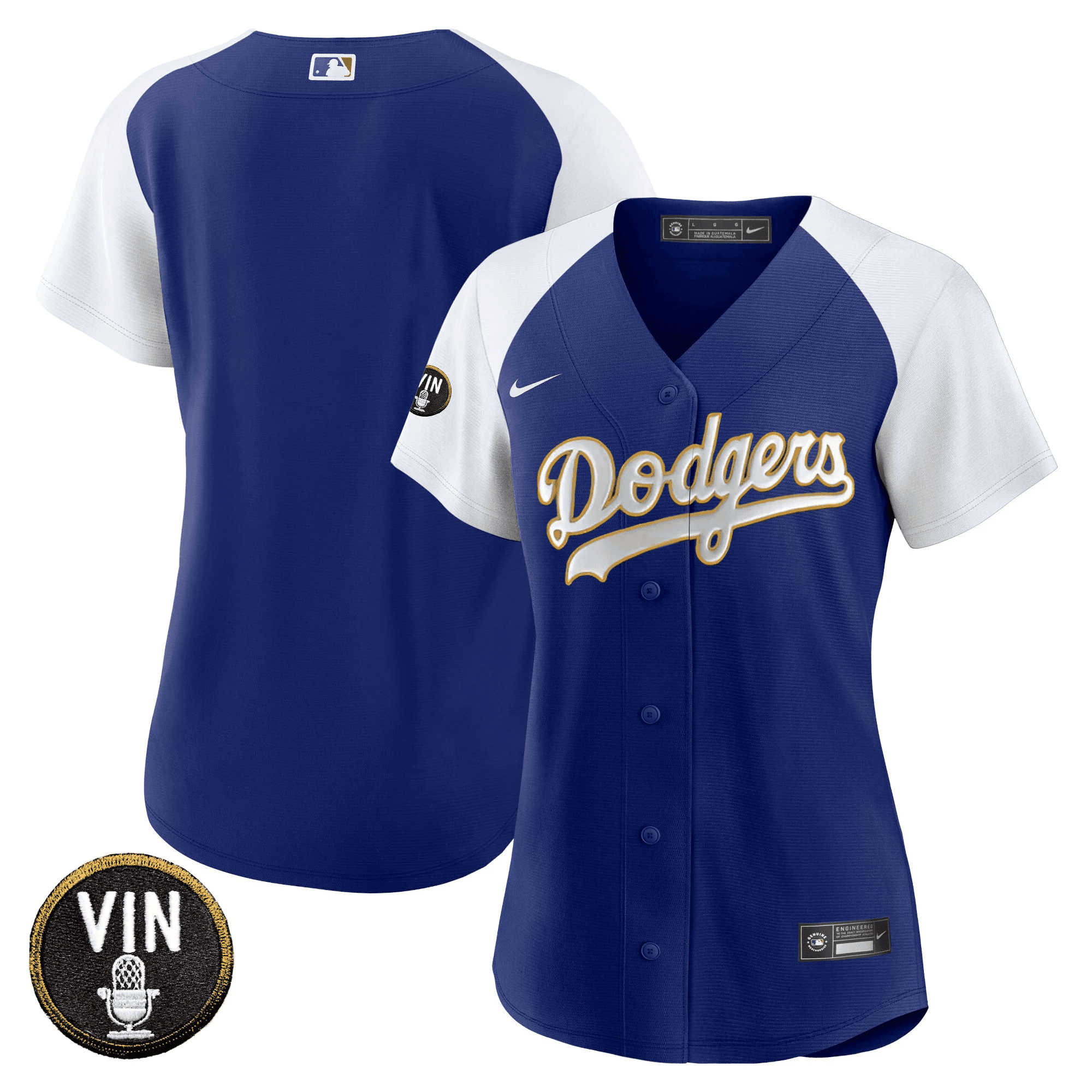 Women's Dodgers Vin Scully Patch Gold Trim Jersey - All Stitched - Image 20