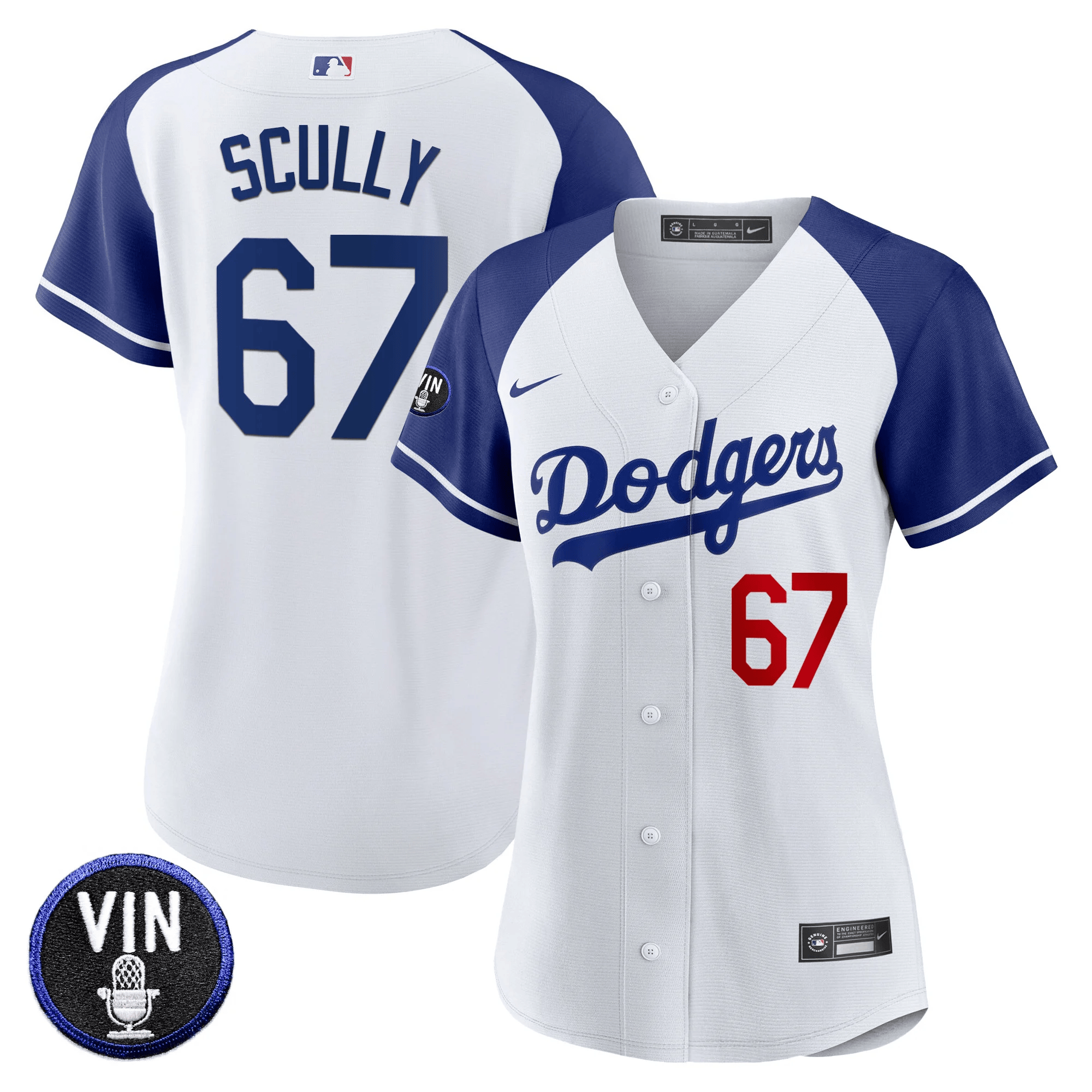 Women's Dodgers Vin Scully Patch Jersey - All Stitched - Image 3