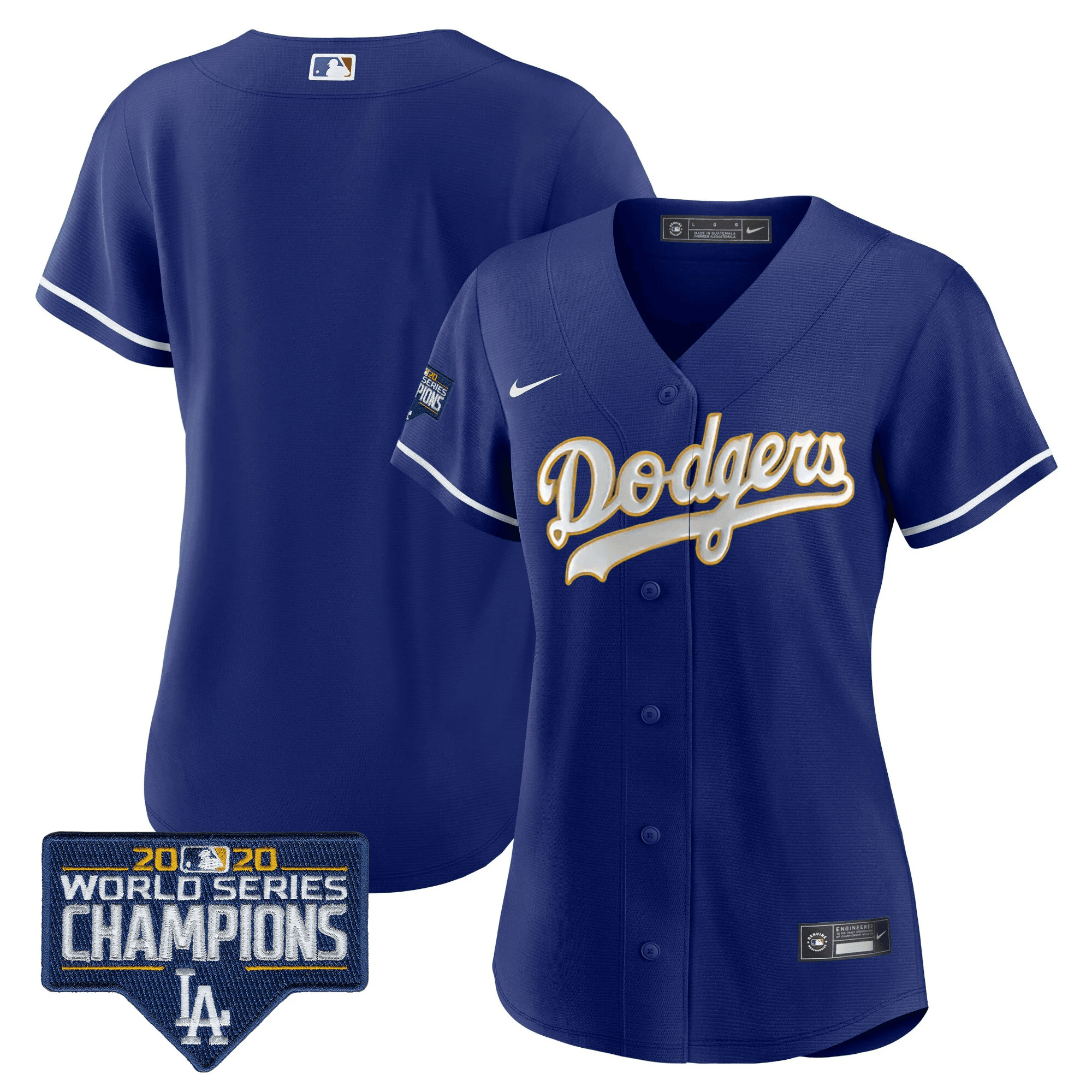 Women's Dodgers World Series Champions Patch Gold Trim Jersey - All Stitched - Image 36
