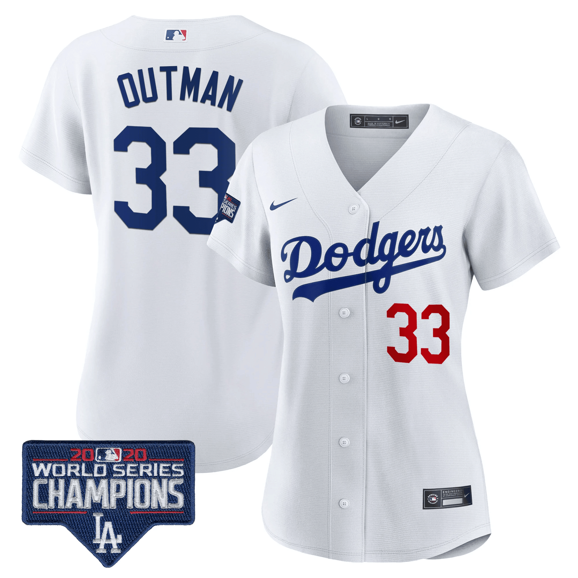 Women's Dodgers World Series Champions Patch Jersey - All Stitched - Image 25