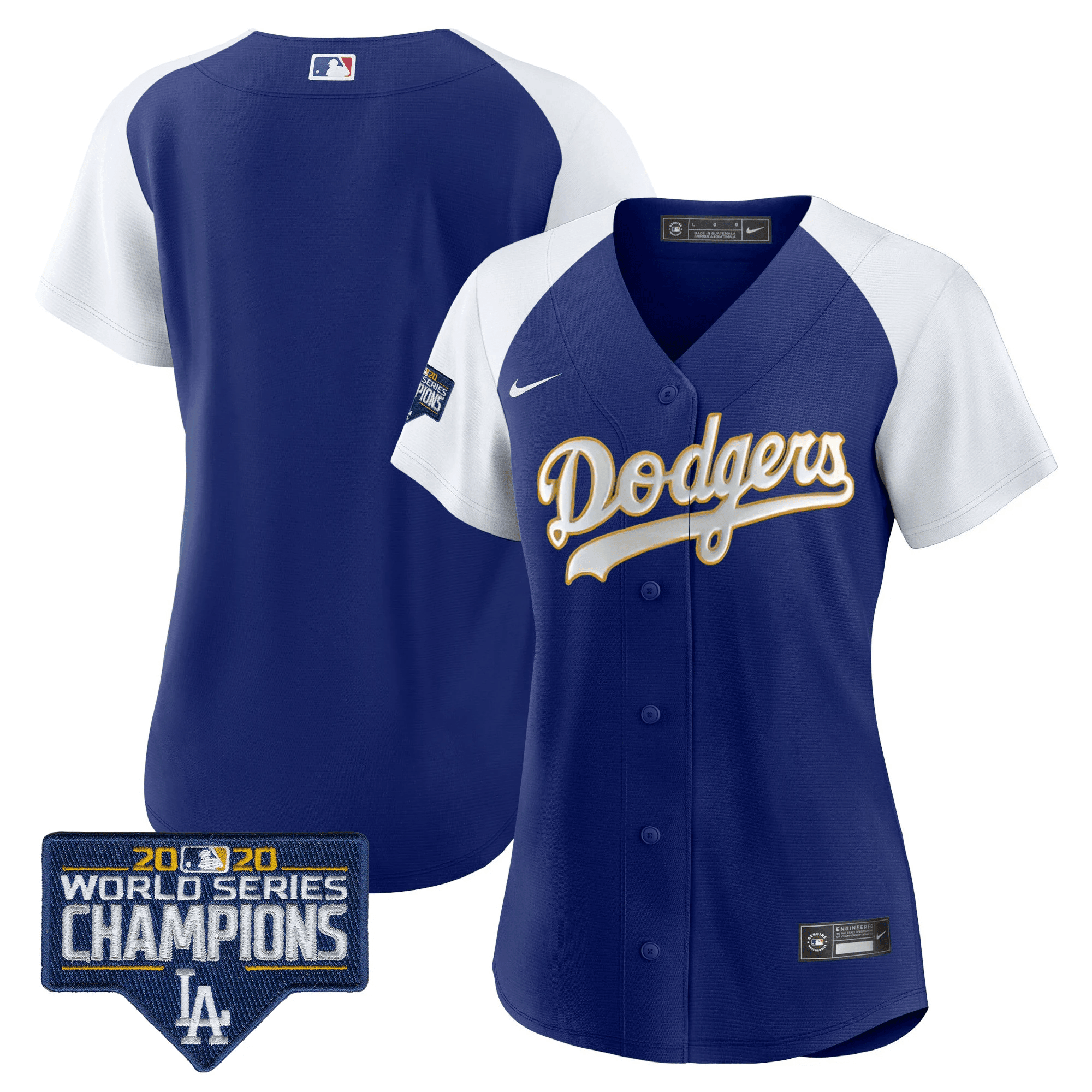 Women's Dodgers World Series Champions Patch Gold Trim Jersey - All Stitched - Image 18
