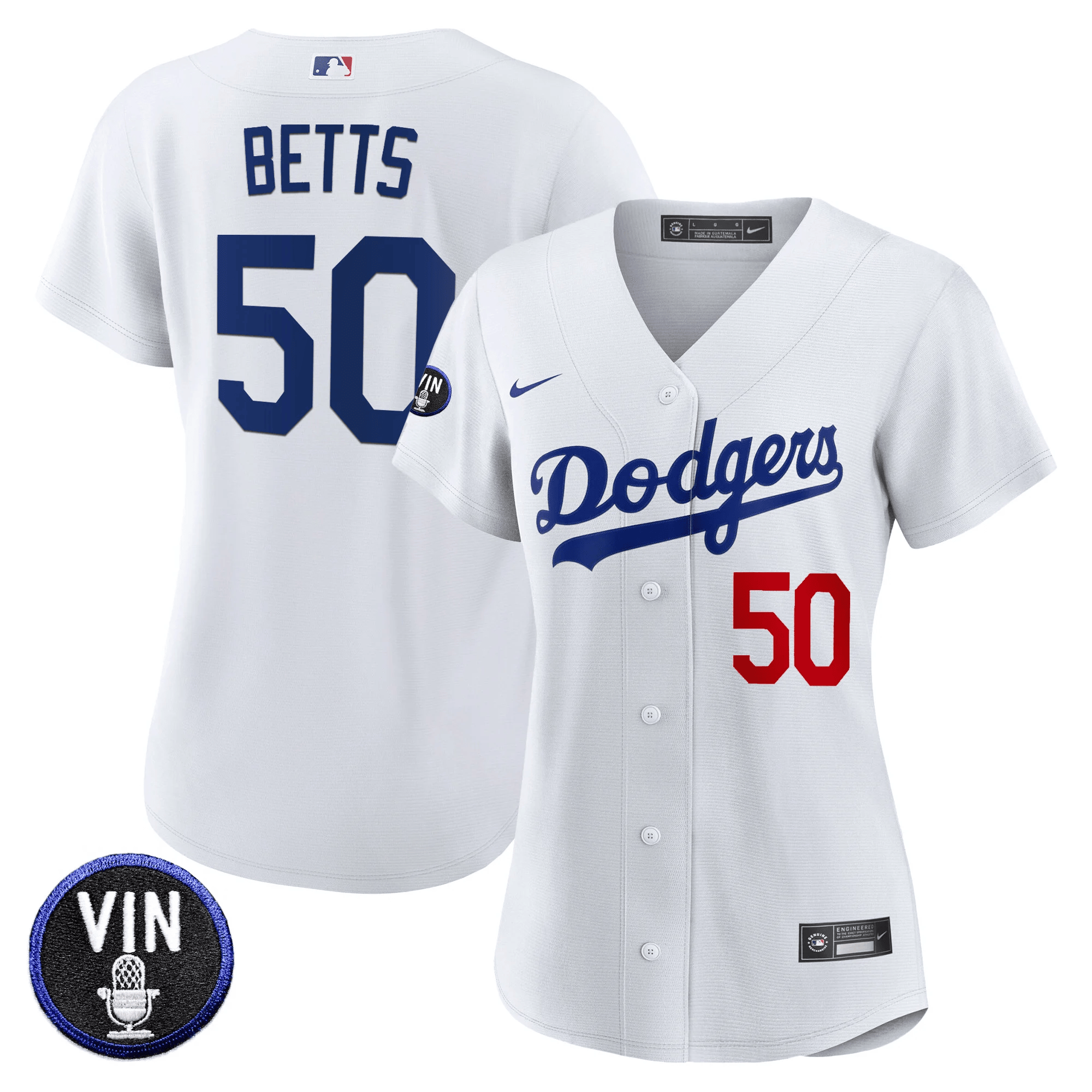 Women's Dodgers Vin Scully Patch Jersey - All Stitched - Image 20