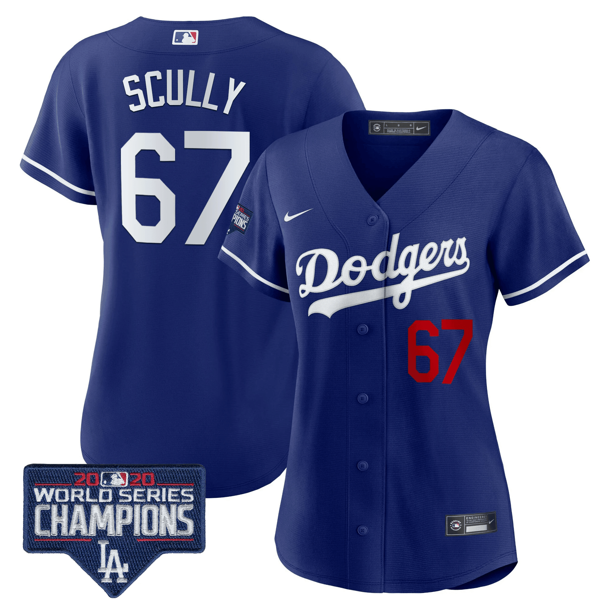 Women's Dodgers World Series Champions Patch Jersey - All Stitched - Image 30