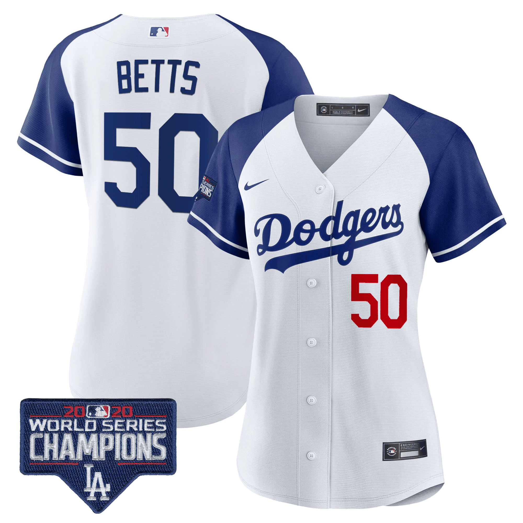 Women's Dodgers World Series Champions Patch Jersey - All Stitched - Image 2
