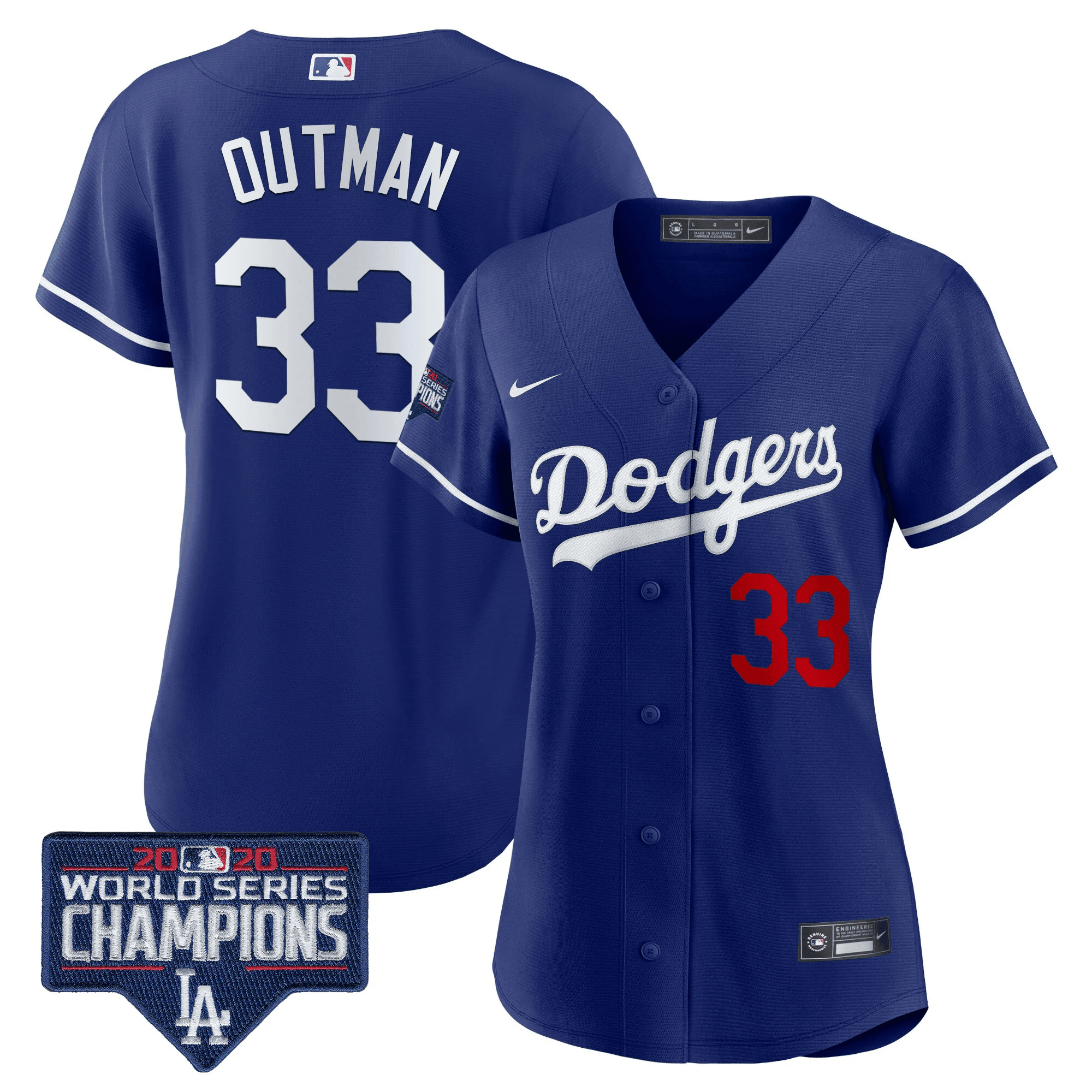 Women's Dodgers World Series Champions Patch Jersey - All Stitched - Image 34