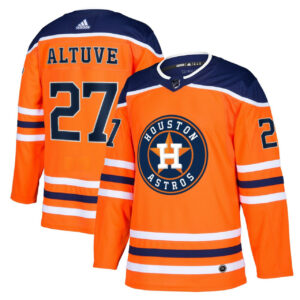 José Altuve Astros Orange Hockey Jersey - All Stitched