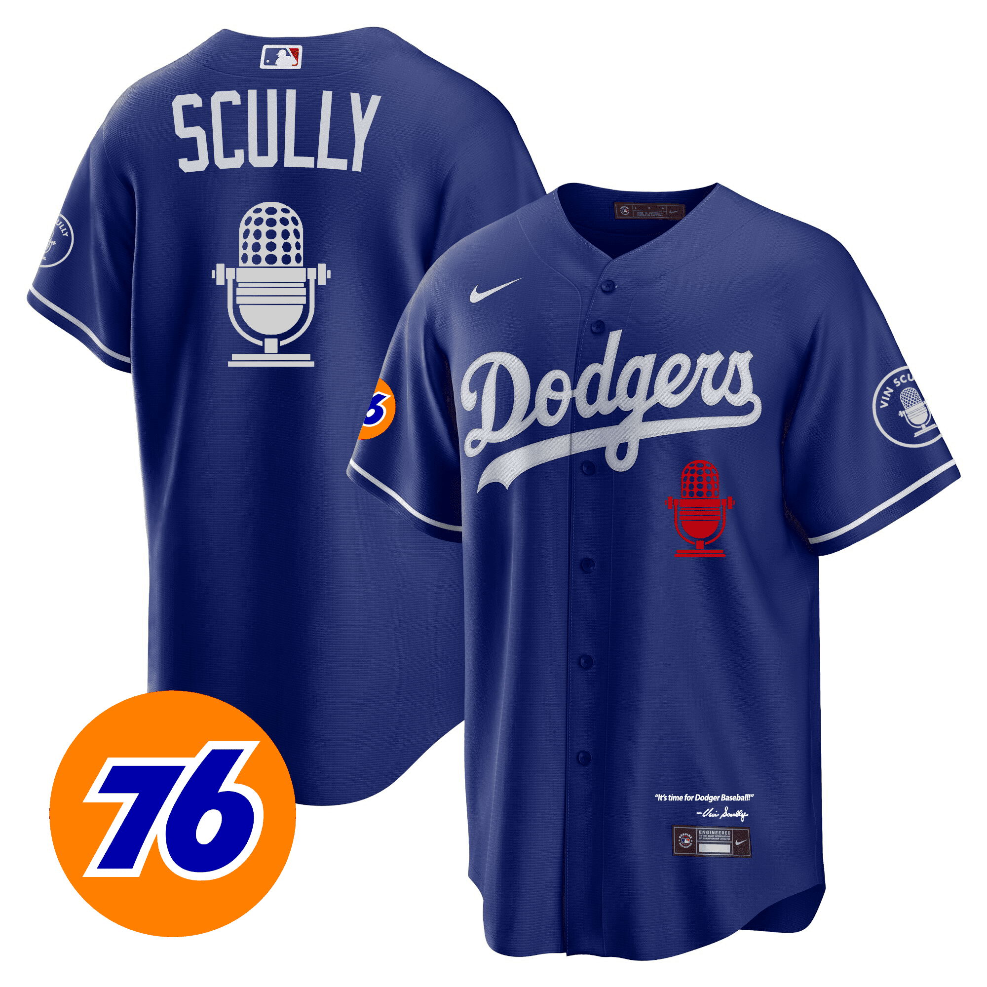 Men's Los Angeles Dodgers Vin Scully 76 Patch Jersey - All Stitched - Image 4