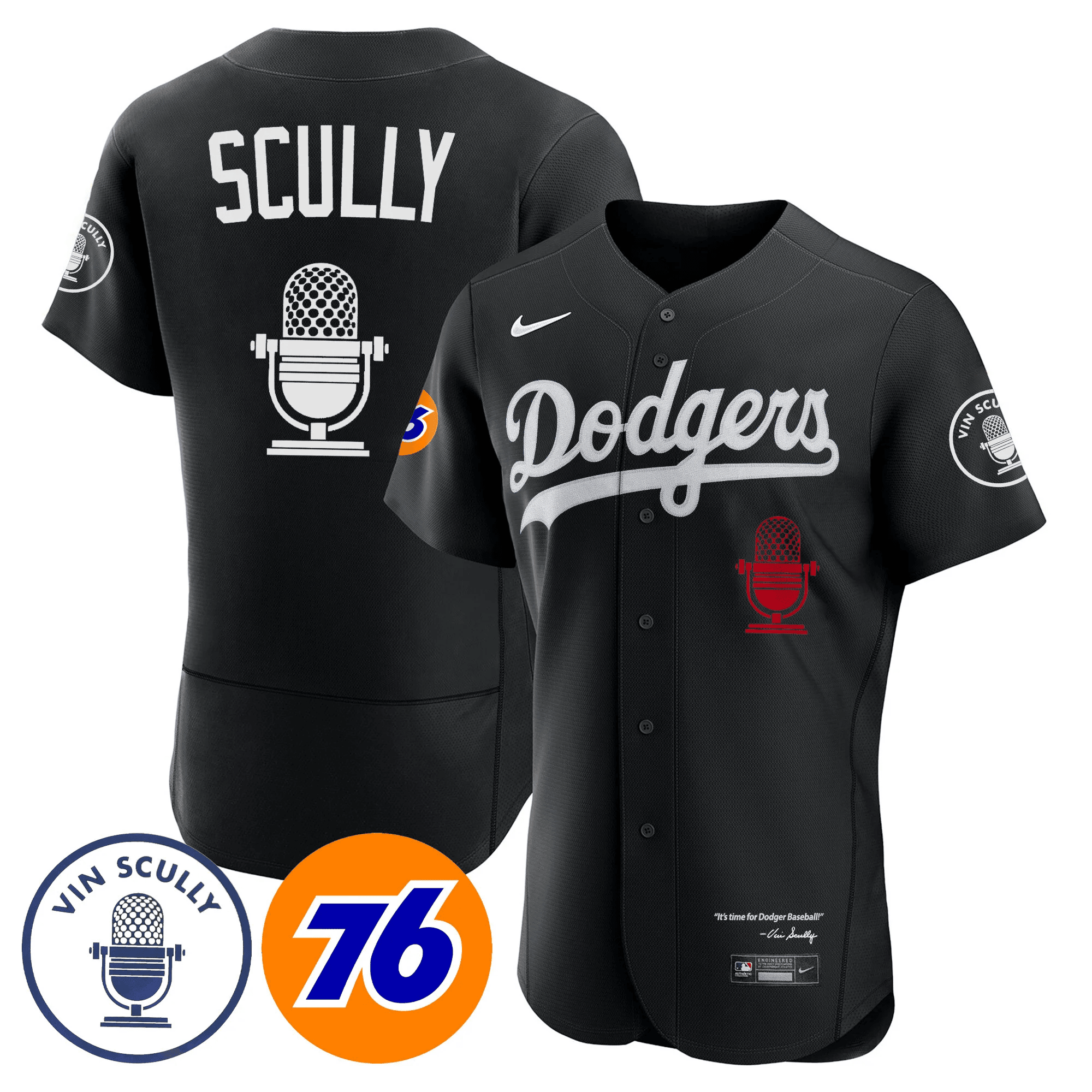 Men's Los Angeles Dodgers Vin Scully 76 Patch Jersey - All Stitched - Image 5