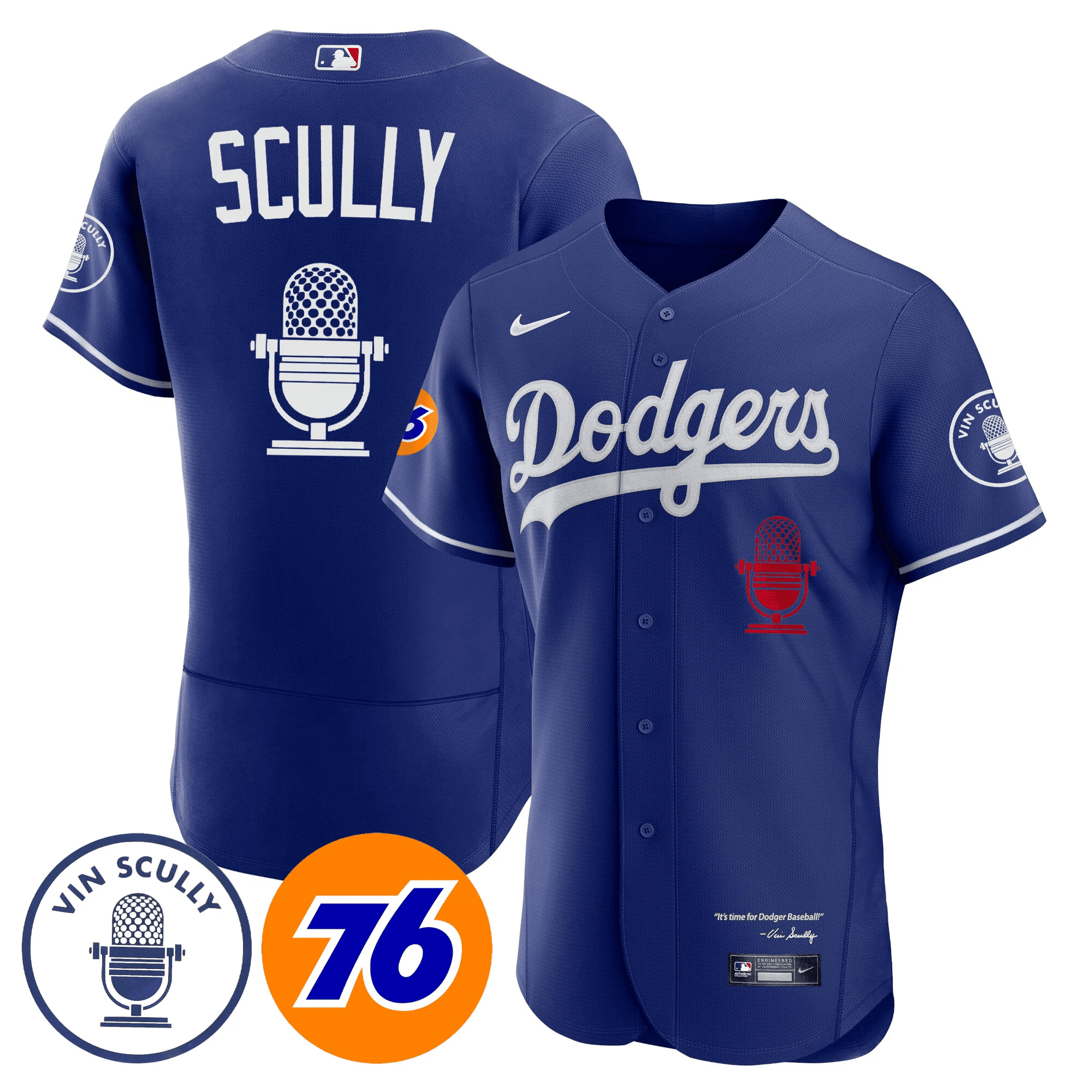Men's Los Angeles Dodgers Vin Scully 76 Patch Jersey - All Stitched - Image 3