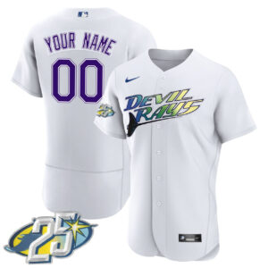Tampa Bay Rays 25th Anniversary Patch Custom Jersey - All Stitched