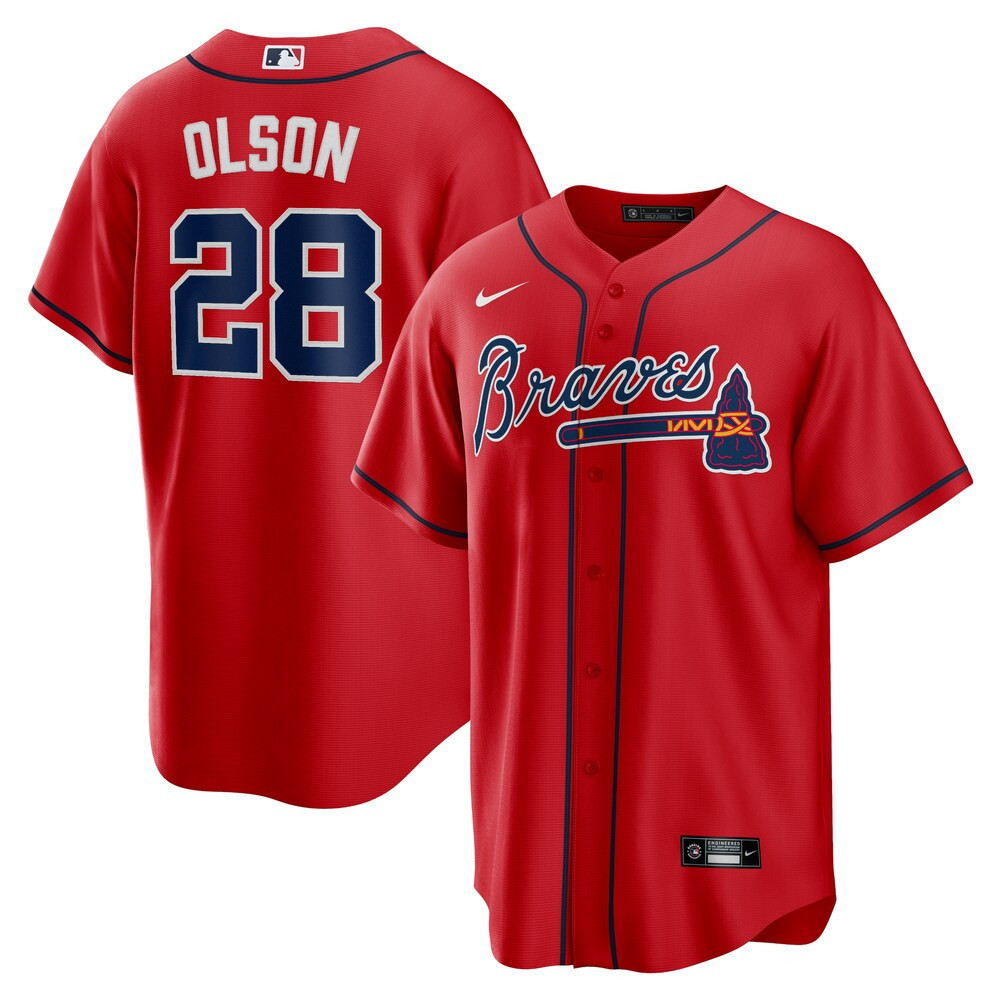 Matt Olson Atlanta Braves Red Jersey - All Stitched
