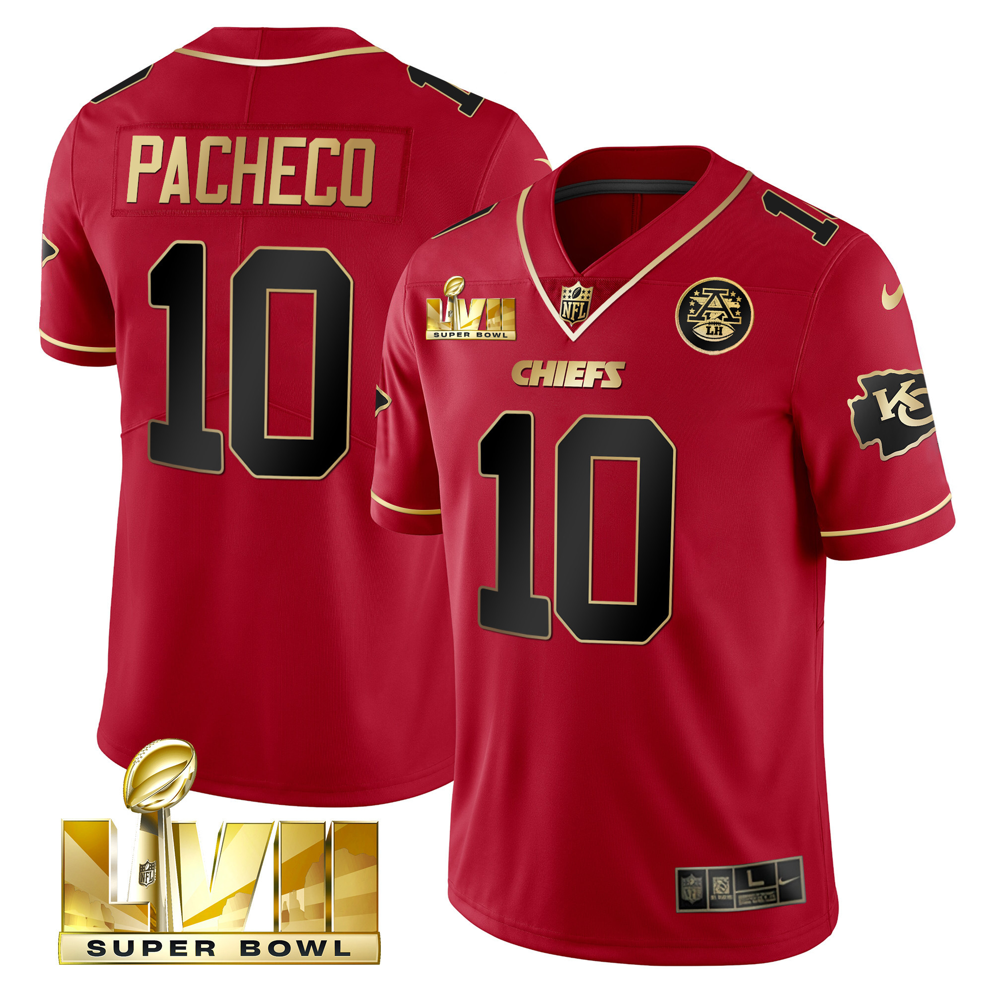 Men's Chiefs Super Bowl Vapor Gold Jersey V2- All Stitched - Image 11