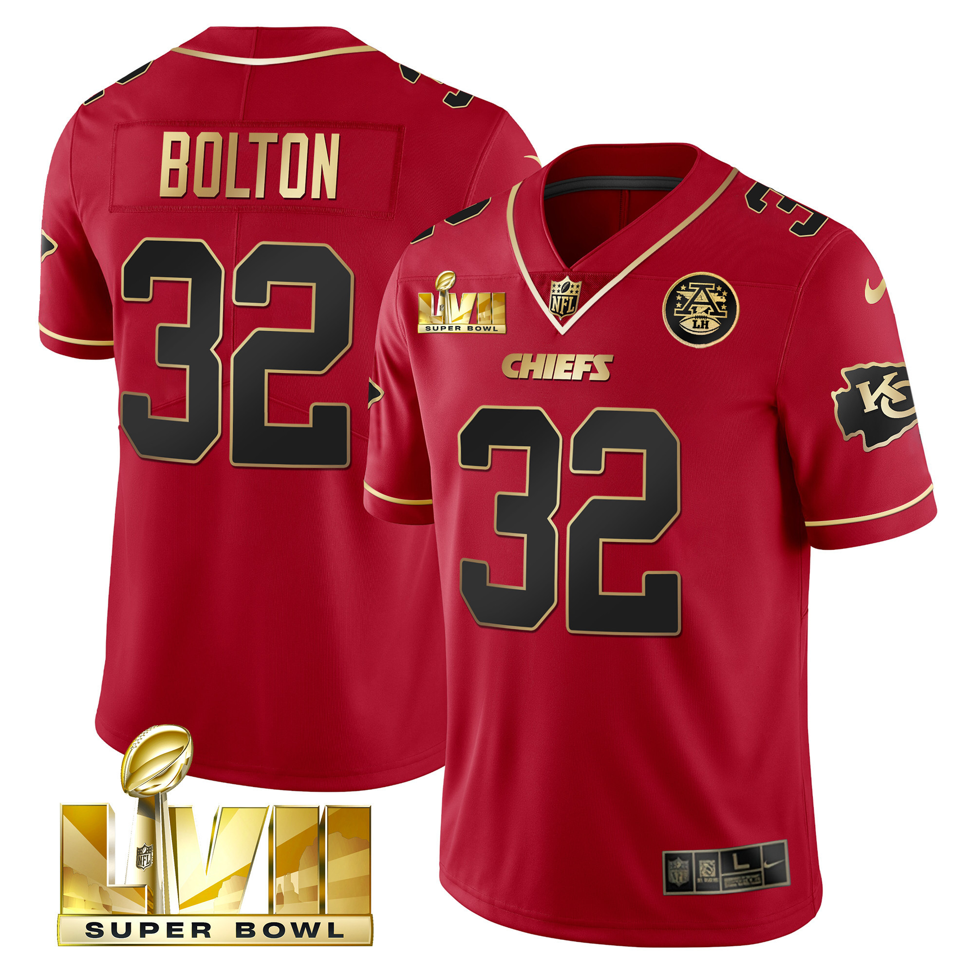 Men's Chiefs Super Bowl Vapor Gold Jersey V2- All Stitched - Image 9