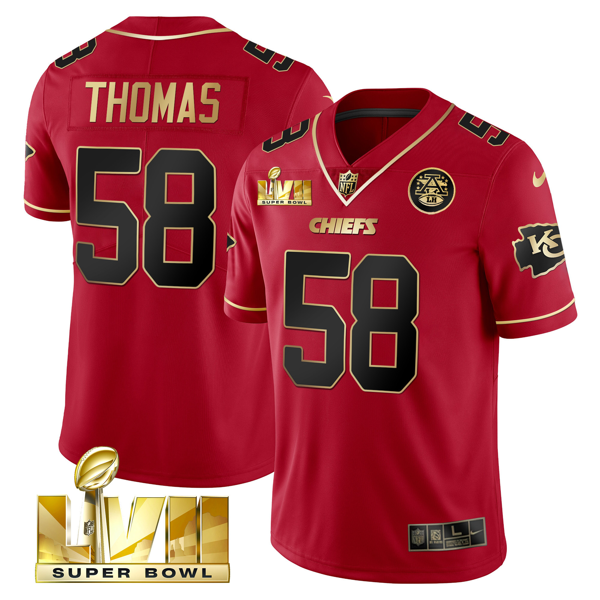 Men's Chiefs Super Bowl Vapor Gold Jersey V2- All Stitched - Image 10